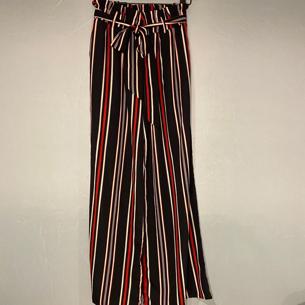 Striped wide leg palazzo pants